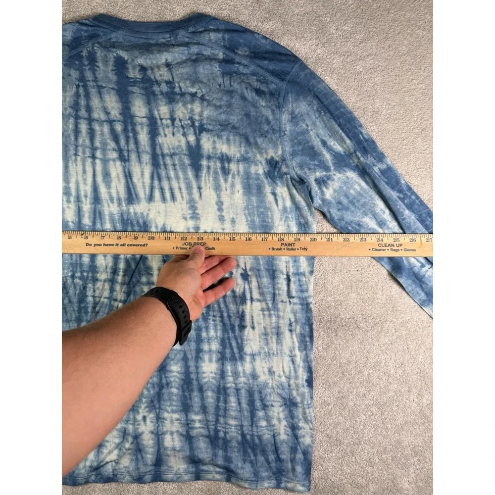 SmartWool Merino Plant Dye Base Layer Mens L Blue Tie-Dye Long Sleeve